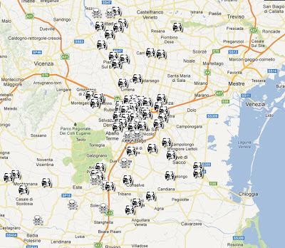 la mappa degli incidenti di Padova